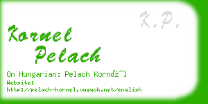 kornel pelach business card